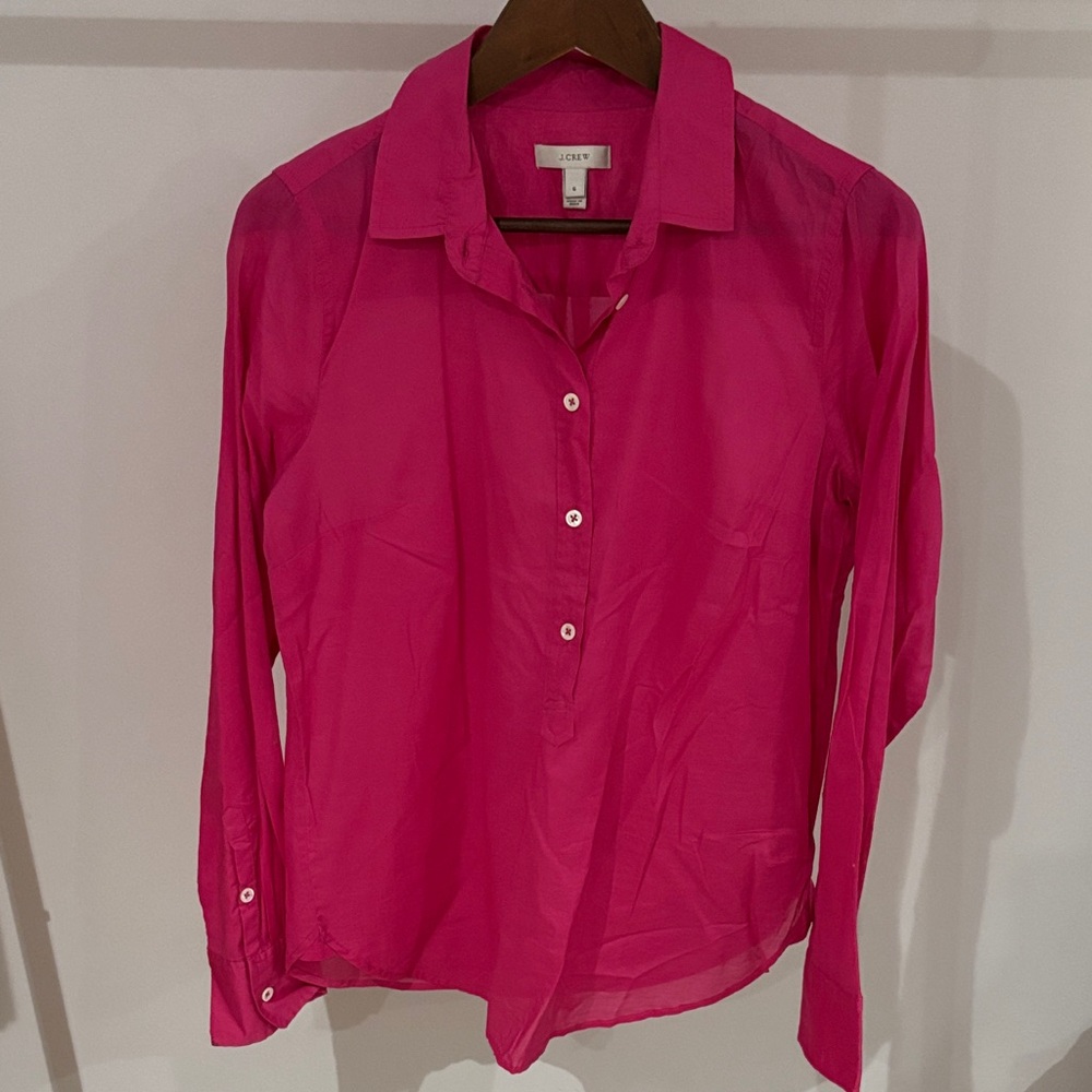 J. Crew Fuchsia Button-Down Shirt